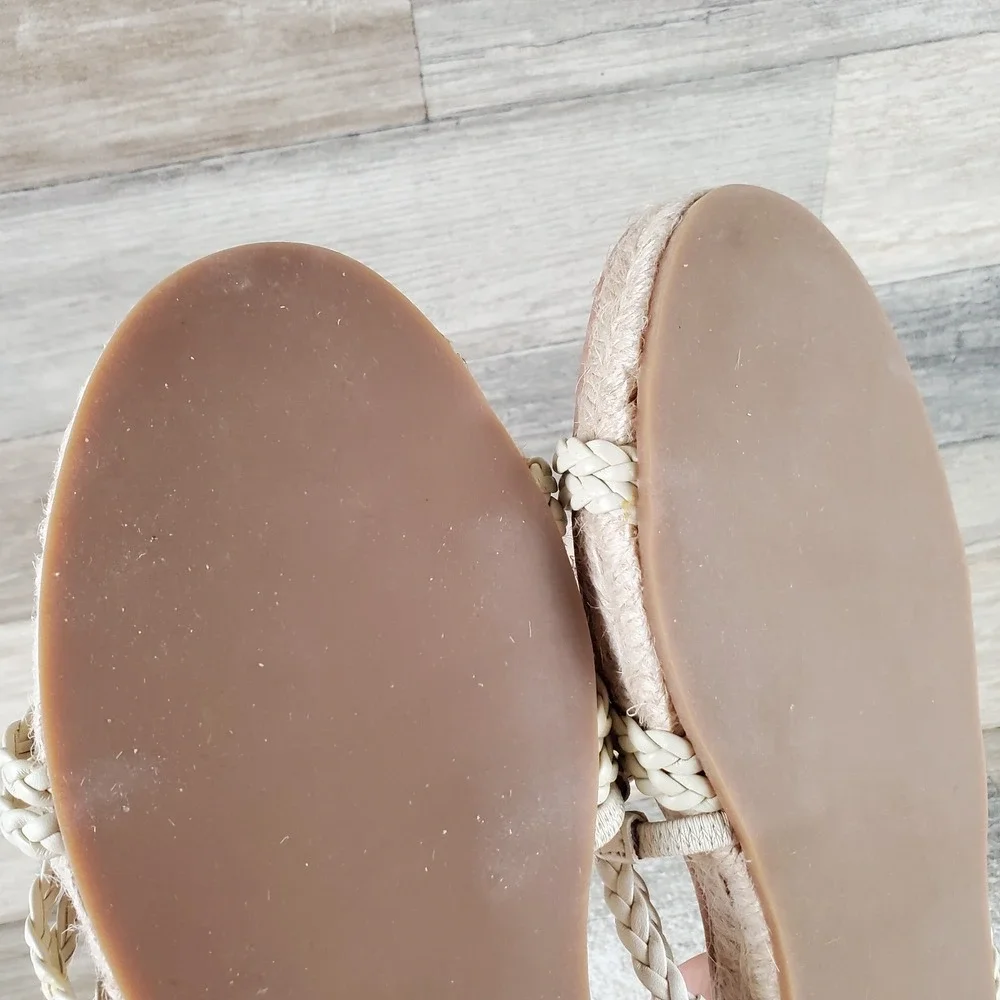 Madewell Bobbi Espadrille Womens Slide Sz 8 Comfort Alabaster Slip On Open Toe